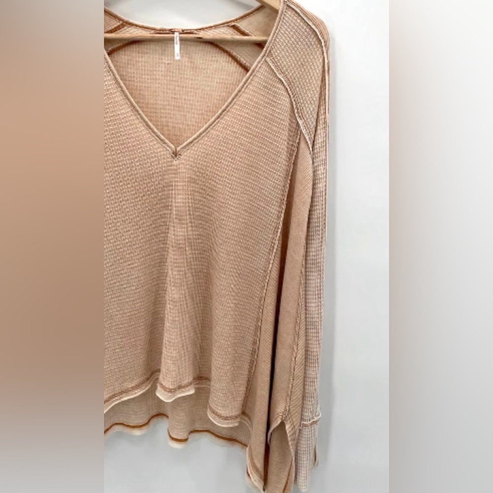 Free People Ribbed Tan Tunic